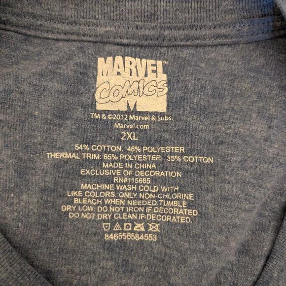 Captain America Long Sleeved Tee, Size 2XL - Picture 3 of 3